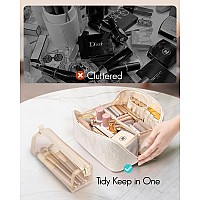 Vlando Makeup Bagtravel Makeup Bag Waterproof Portable Cosmetic Bag Pu Leather Open Flat Make Up Organizer For Toiletriesmakeu