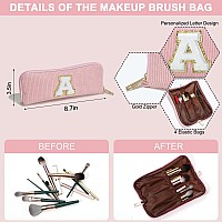 Yoolife Teen Girl Gifts Trendy Stuff Monogram Travel Makeup Bag With Brush Pouch Cosmetic Bags For Women Mini Makeup Bag Cute