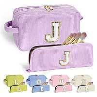 Yoolife Teen Girl Makeup Bag Gifts For Women Teenage Girls Letter Make Up Bag Purple Travel Cosmetic Bag 8 9 10 11 12 Year Old