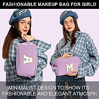 Yoolife Teen Girl Makeup Bag Gifts For Women Teenage Girls Letter Make Up Bag Purple Travel Cosmetic Bag 8 9 10 11 12 Year Old