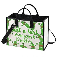 Levlo Funny Pickle Cosmetic Bag Pickle Food Costume Party Gift Just A Girl Who Loves Pickles Makeup Zipper Pouch Bag Pickle Love