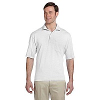 Adult SpotShieldPocket Jersey Polo - WHITE - L(D0102H2H7TU)