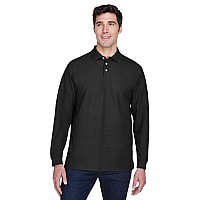 Mens Pima Piqu Long-Sleeve Polo - BLAcK - S(D0102H76W42)