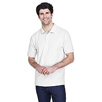 Mens Pima Piqu Short-Sleeve Polo - WHITE - XS(D0102H76U96)