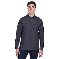 Mens Pima Piqu Long-Sleeve Polo - BLAcK - S(D0102H76W46)