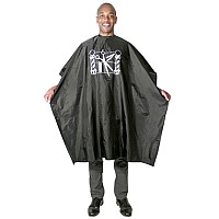 Scalpmaster Black Nylon Barber Cape with Hook-and-Loop Closure