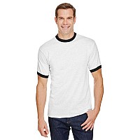 Adult Ringer T-Shirt - WHITE ROYAL - L(D0102H7YLJ6)