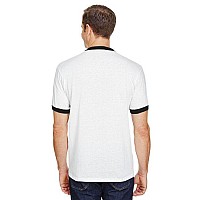 Adult Ringer T-Shirt - WHITE ROYAL - L(D0102H7YLJ6)