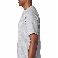 Adult 61 oz 100% cotton Pocket T-Shirt - ASH - S(D0102H7DT42)