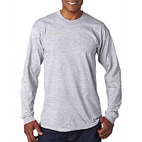 Adult 61 oz 100% cotton Long Sleeve T-Shirt - ASH - S(D0102H7D3RP)