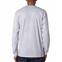 Adult 61 oz 100% cotton Long Sleeve T-Shirt - ASH - S(D0102H7D3RP)