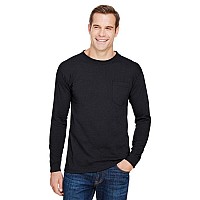 Unisex Union-Made Long-Sleeve Pocket crew T-Shirt - ASH - S(D0102H7MHNP)