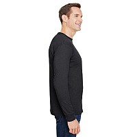 Unisex Union-Made Long-Sleeve Pocket crew T-Shirt - ASH - S(D0102H7MHNP)