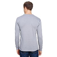 Unisex Union-Made Long-Sleeve Pocket crew T-Shirt - ASH - S(D0102H7MH8X)