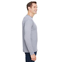 Unisex Union-Made Long-Sleeve Pocket crew T-Shirt - ASH - S(D0102H7MH8X)