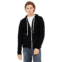 Unisex Triblend Sponge Fleece Full-Zip Hoodie - cHAR BLK TRIBLND - XS(D0102H78E06)