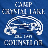 Crazy Dog Mens T Shirt Camp Crystal Lake 1980 Spooky Halloween Horror Slasher Movie Tee Funny Camping Tshirt Vintage Shirt For R