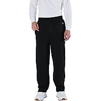 Adult Powerblend Open-Bottom Fleece Pant with Pockets - BLAcK - S(D0102HI333g)