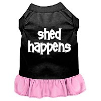 Shed Happens Screen Print Dress Black with Light Pink XXL