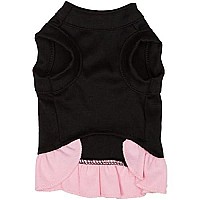 Mirage Pet Products 8-Inch Property of North Pole Screen Print Dress, X-Small, Black with Pink