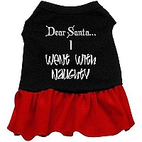 Mirage Pet Products 20-Inch Went with Naughty Screen Print Dress, 3X-Large, Black with Red