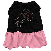 Mirage Pet Products Santa Stop Here Rhinestone 20-Inch Pet Dress, 3X-Large, Black with Pink