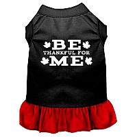 Be Thankful for Me Screen Print Dress Black with Red XXL