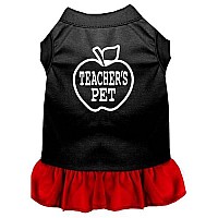 Teachers Pet Screen Print Dress Black With Red Xxxl