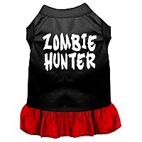 Zombie Hunter Screen Print Dress Black with Red Sm