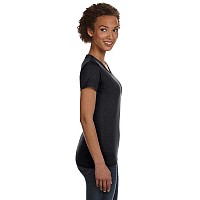 Ladies V-Neck Fine Jersey T-Shirt - BLAcK - S(D0102H7DMZ2)