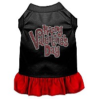 Happy Valentines Day Rhinestone Dress Black with Red XXXL