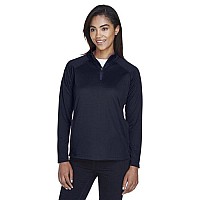 Ladies Stretch Tech-Shell compass Quarter-Zip - DK gREY HEATHER - S(D0102H7Y50T)