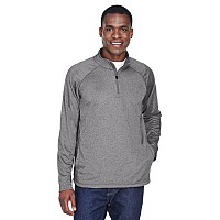 Mens Stretch Tech-Shell compass Quarter-Zip - DK gREY HEATHER - S(D0102H7Y7HT)