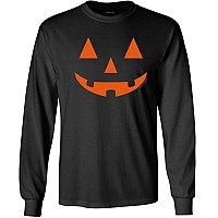 Joes Usa Jack O Lantern Pumpkin Halloween Long Sleeve Tshirt Mblack