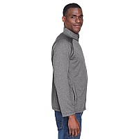 Mens Stretch Tech-Shell compass Full-Zip - DK gREY HEATHER - S(D0102H76K92)