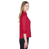 Ladies Perfect Fit34-Sleeve Stretch Poplin Blouse - LIME - S(D0102H7YEJ8)