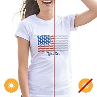 Del Sol Color Changing Girls Crew Tee - Tropical Americana YS