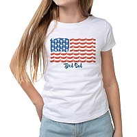 Del Sol Color Changing Girls Crew Tee - Tropical Americana YS