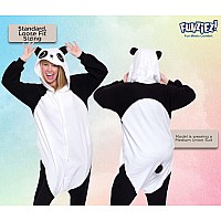 Funziez Adult Onesie Halloween Costume Animal And Sea Creature Plush One Piece Cosplay Suit For Adults Men And Women Panda