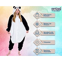 Funziez Adult Onesie Halloween Costume Animal And Sea Creature Plush One Piece Cosplay Suit For Adults Men And Women Panda