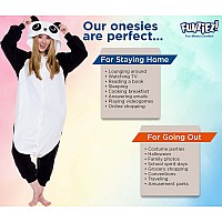 Funziez Adult Onesie Halloween Costume Animal And Sea Creature Plush One Piece Cosplay Suit For Adults Men And Women Panda