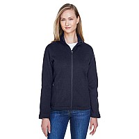 Ladies Bristol Full-Zip Sweater Fleece Jacket - gREY HEATHER - XS(D0102H7NJ8P)