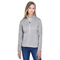 Ladies Bristol Full-Zip Sweater Fleece Jacket - gREY HEATHER - XS(D0102H7NJW6)