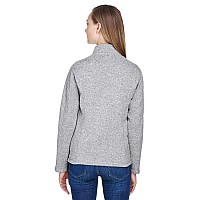 Ladies Bristol Full-Zip Sweater Fleece Jacket - gREY HEATHER - XS(D0102H7NJW6)