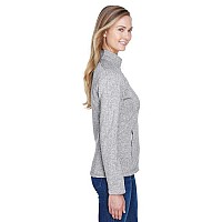 Ladies Bristol Full-Zip Sweater Fleece Jacket - gREY HEATHER - XS(D0102H7NJW6)