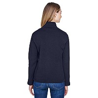 Ladies Bristol Full-Zip Sweater Fleece Jacket - gREY HEATHER - XS(D0102H7NJZX)