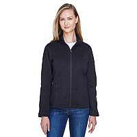 Ladies Bristol Full-Zip Sweater Fleece Jacket - gREY HEATHER - XS(D0102H763Z2)