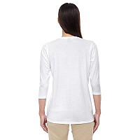 Ladies Perfect FitBracelet-Length V-Neck Top - WHITE - XS(D0102H76WUT)