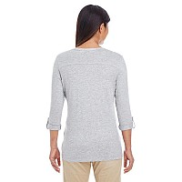 Ladies Perfect FitY-Placket convertible Sleeve Knit Top - WHITE - XS(D0102H7YEIJ)