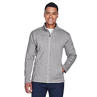 Mens Bristol Full-Zip Sweater Fleece Jacket - gREY HEATHER - S(D0102H7NVBP)